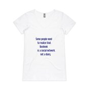 Ladies Bevel T V-neck